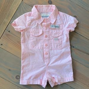Columbia Pink Check Romper